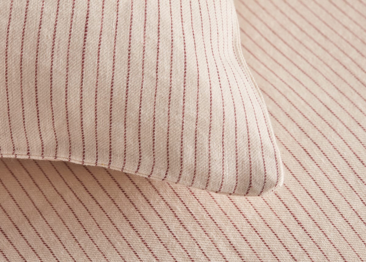Stripey Slubby Linen Set of 2 Pillowcases