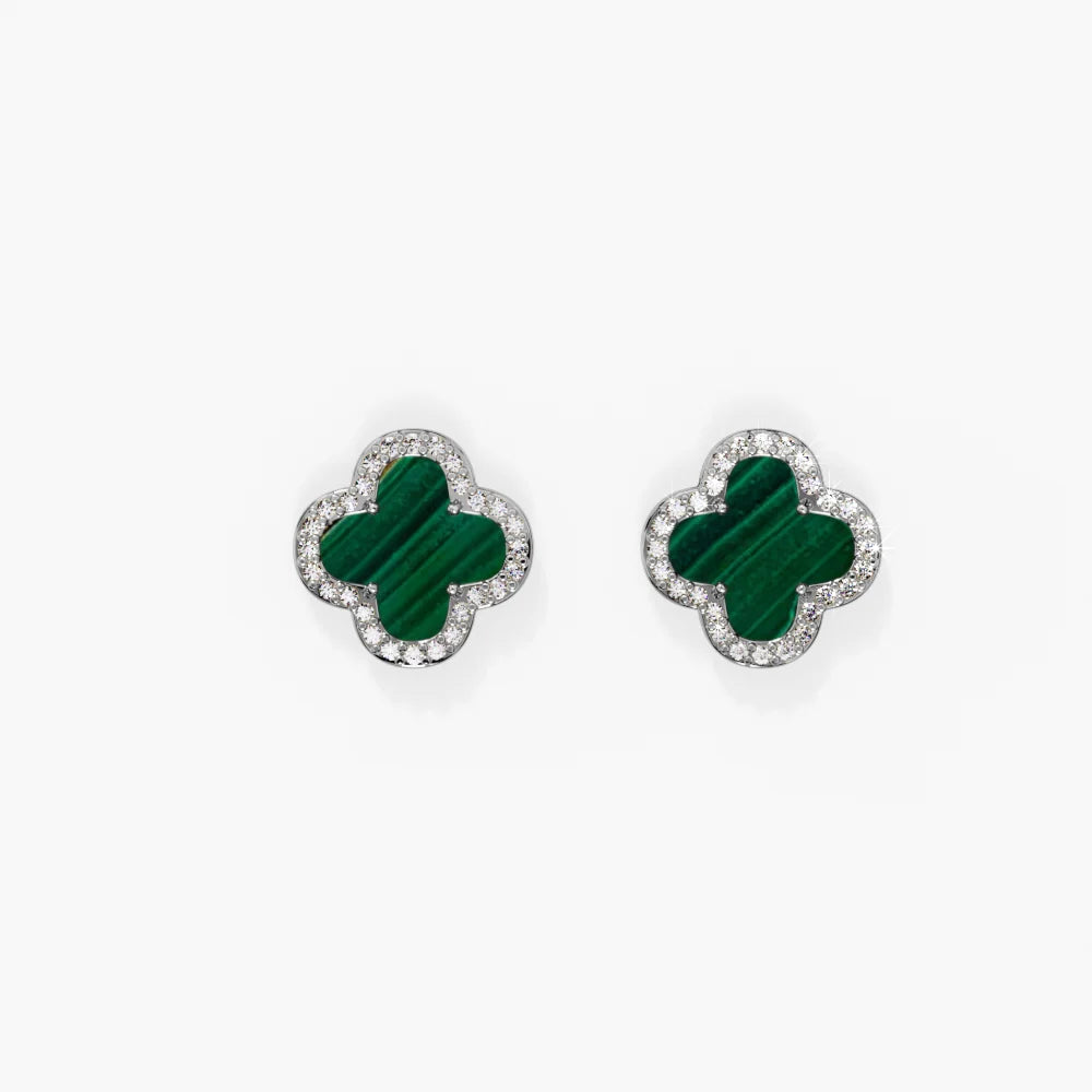Clover diamond stud earrings