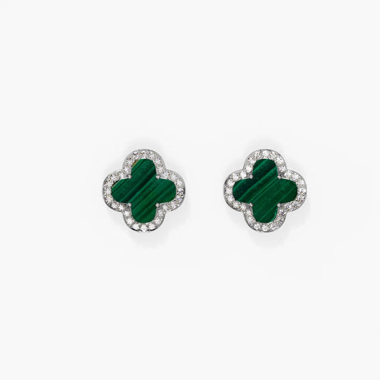 Clover diamond stud earrings